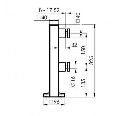 Berėmio turėklo statramstis D40x40 1