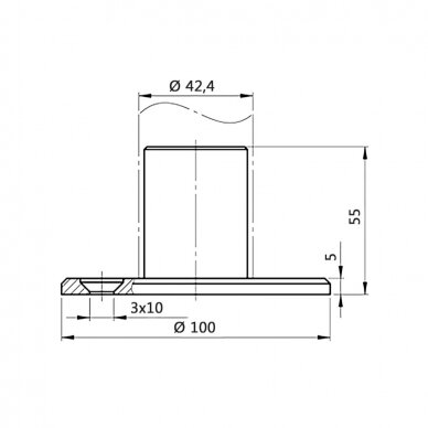 Flanšas 42,4×100xx5mm 1