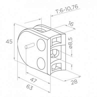 Galinis statramstis H-1000mm (dešininis) 4