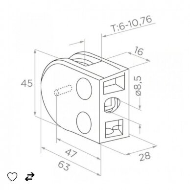 Galinis statramstis H-1000mm (dešininis) 4