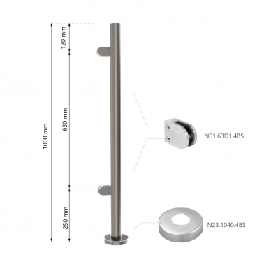 Galinis statramstis H-1000mm (dešininis) 1