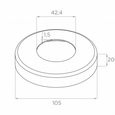 Turėklų statramstis 42,4x1000mm RAL-9005 2