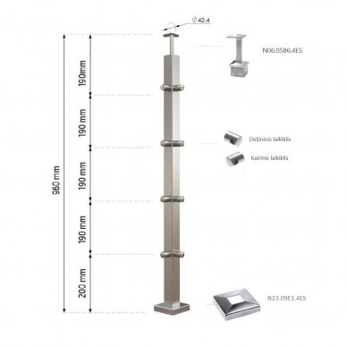 Kampinis statramstis H-960mm 1