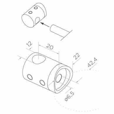 Kampinis statramstis H-960mm 3