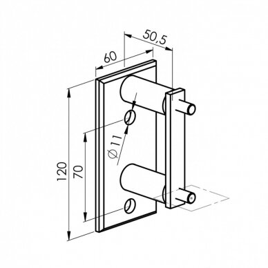 Turėklo statramstis H-1130mm RAL-9005 5