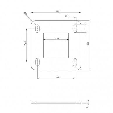 Plokštelė 100X100/H200XL200X5 1