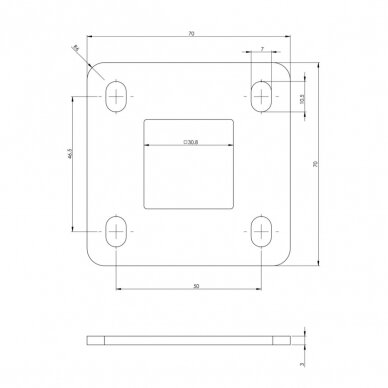 Plokštelė 30X30/H70XL70X3 2