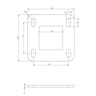 Plokštelė 60X60/H120XL120X4 2