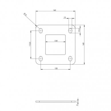 Plokštelė 80X80/H160XL160X5 1