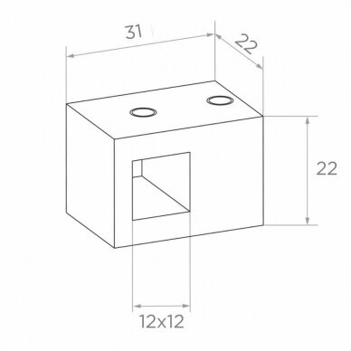 Profilio laikiklis D12×12 2