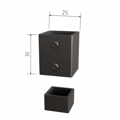 Laikiklis 20x20 vertikaliam profiliui (juodas) 1