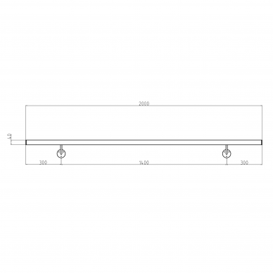 Sieninis turėklas 40x40/L2000mm 3