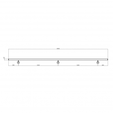 Sieninis turėklas 40x40/L3000mm 3