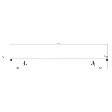 Sieninis turėklas D42/L2000mm 3