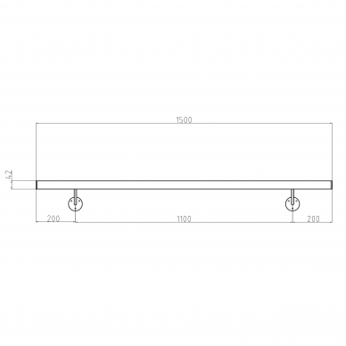 Sieninis turėklas D42/L1500mm 2