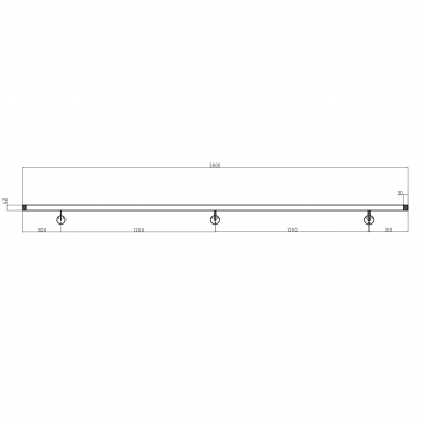 Sieninis turėklas D42/L3000mm 3