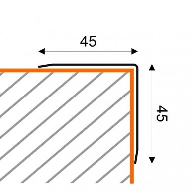 Sienų kampų apsauga 45x45×1250 2