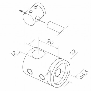 Kampinis statramstis H-960mm 3