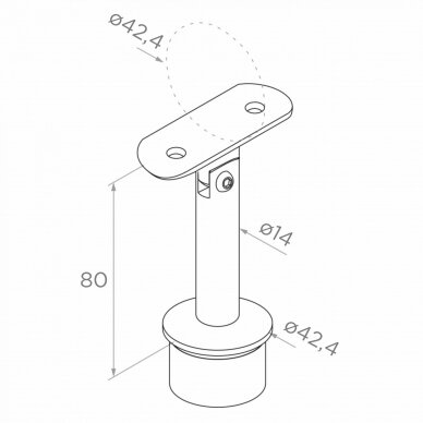 Balkono turėklo statramstis H-1060mm 2