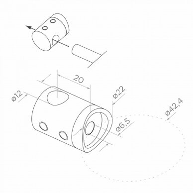 Balkono turėklo statramstis H-1060mm 3