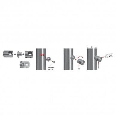 Turėklo statramstis H-1130mm RAL-9005 5