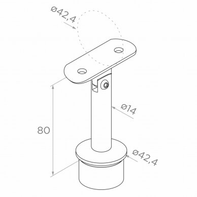 Balkono galinis statramstis H-1230mm (dešininis) 4