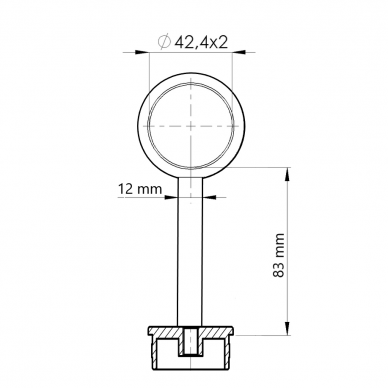 Turėklo statramstis H-960mm 2