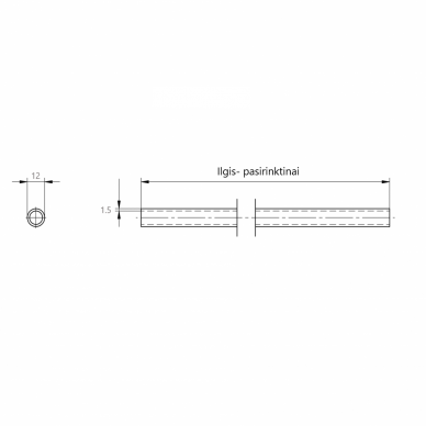 Vamzdis turėklo užpildui 12×1,5 2